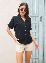 Shirt Female Bat Sleeve Short Sleeve Shirt