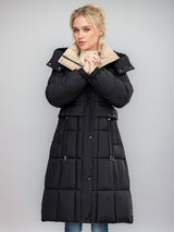 Long Over-the-knee Slim Hooded Coat