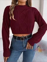 Leisure Solid Color Twist Long Sleeve Sweater