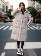 Hood Thickened Long Cotton-padded Down Jacket