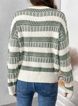 Casual Striped Contrast Sweater