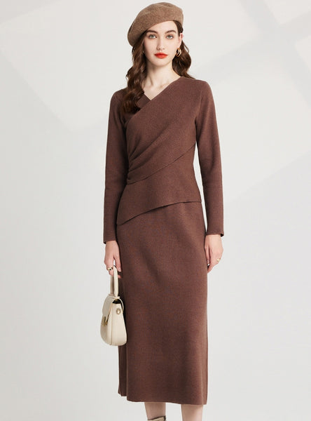 Thickened Semi-high Neck Sweater Dress