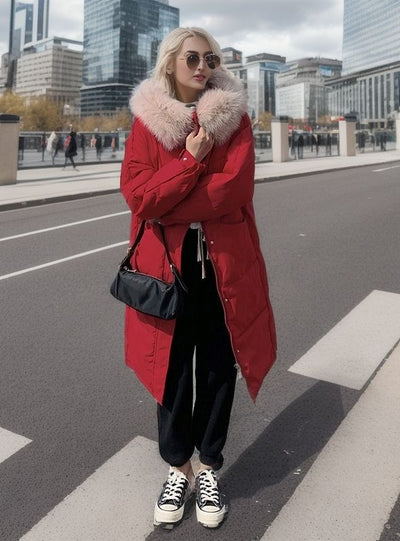 Loose Long Over the Knee Thickened Cotton-padded Jacket