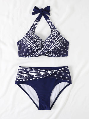 Sexy High Waist Printed Bikini Suit