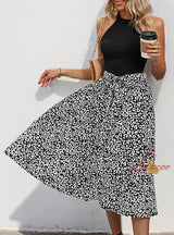 Sleeveless Leopard Print Color Matching Dress