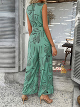 Leisure Holiday Printed Pocket Jumpsuit