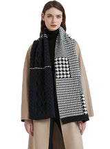 Thickened Warp Knitted Houndstooth Wool Scarf