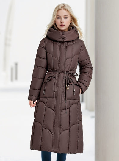 Long Cotton-padded Slim Waist Jacket Coat