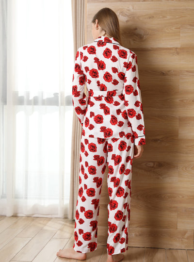 Printed Long-sleeved Pajamas Set