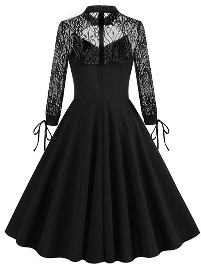 Hollow Backless Lace Retro Halloween Dress