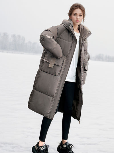 Loose Padded Pockets Long Cotton-padded Down Jacket