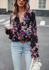 Women Long Sleeve Floral Shirt