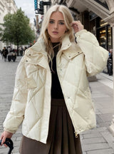 Loose and Slim Diamond-shaped Padded Coat