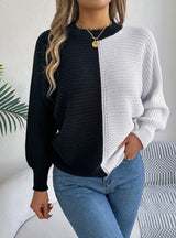 Casual Contrast Long Sleeve Sweater