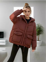 Loose Short Hooded Padded Down Jacket Coat