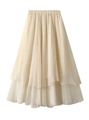 Women Gauze Big Swing Skirt