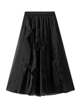 High Waist and Slim Irregular Ruffled Skirt