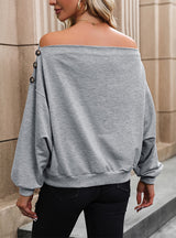 Women Off-the-shoulder Button Top