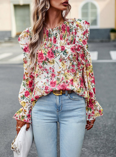 Women Printed Long-sleeved Shirt