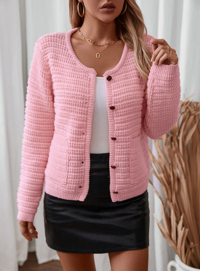 Single-breasted Round Neck Thick Round Neck Sweater