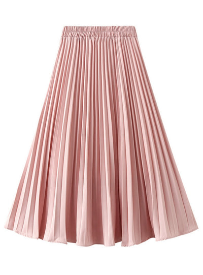 Elastic Waist Pleated Skirt