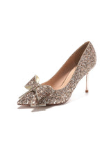 Sequined Butterfly High Heel Wedding Shoes