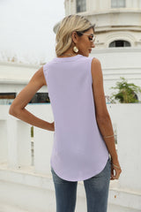 Solid Color Chiffon Shirt V-neck Vest