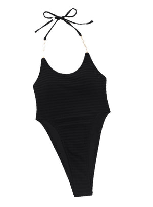 Open-back Pearl One-piece Swimsuit