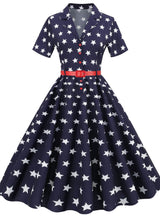 Flag Printed High Waist Retro Dress