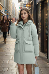 Medium and Long Fake Two-piece Hooded Jacket