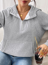 Long Sleeve Casual Solid Color Pullover Hoodie