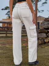 Retro Elastic Waist Denim Pant