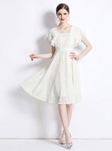 Summer Flying Sleeves Lace Dress