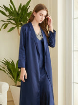 Silk-like Suspender Coat Pajamas Two-piece Suit