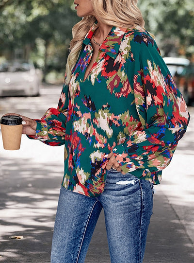 Green Long Sleeve Printed Shirt