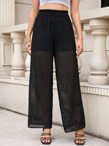 Mesh Chiffon Straight Wide-leg Pants