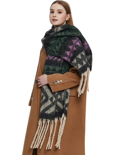 Coarse Tassel Jacquard Scarf