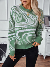 Abstract Pattern Jacquard Sweater