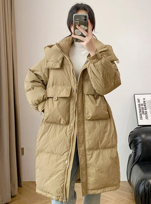 Slim-fit Long Silm Waist Down Jacket