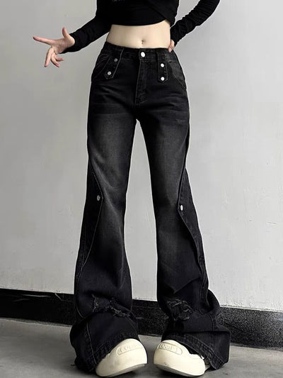 Low Waist Slim Pocket Leisure Zipper Jeans