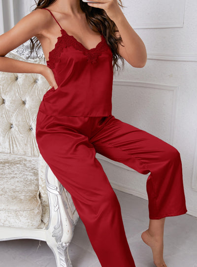 Slim Sexy Sling Silk Pajamas