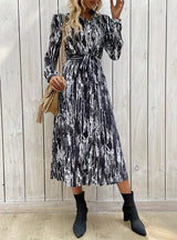 Autumn and Winter Long Sleeve Tie-dye Dress