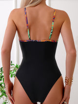 High Waist Floral One-piece Swimsuit