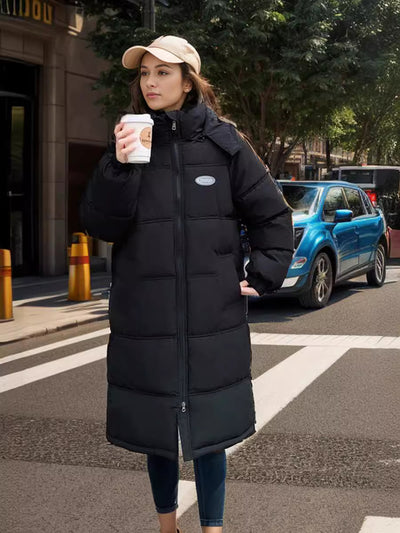 Long Over-the-knee Loose Padded Down Coat