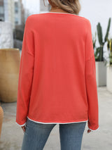 Women Round Neck Long Sleeve Sweater