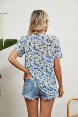 Chiffon Printed Loose Short-sleeved Shirt