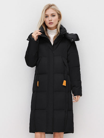 Long Thick Warm Hooded Cotton-padded Jacket