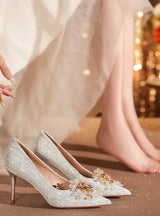 Rhinestone Beading Stiletto Heels Wedding Shoes