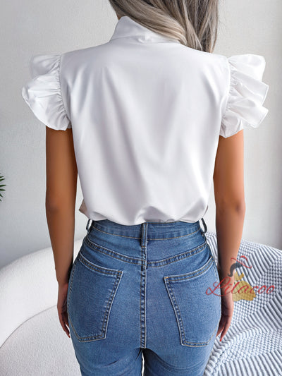 Summer Chiffon Bow Shirt