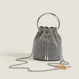 Diamond Diagonal Handbag Tassel Bucket Bag